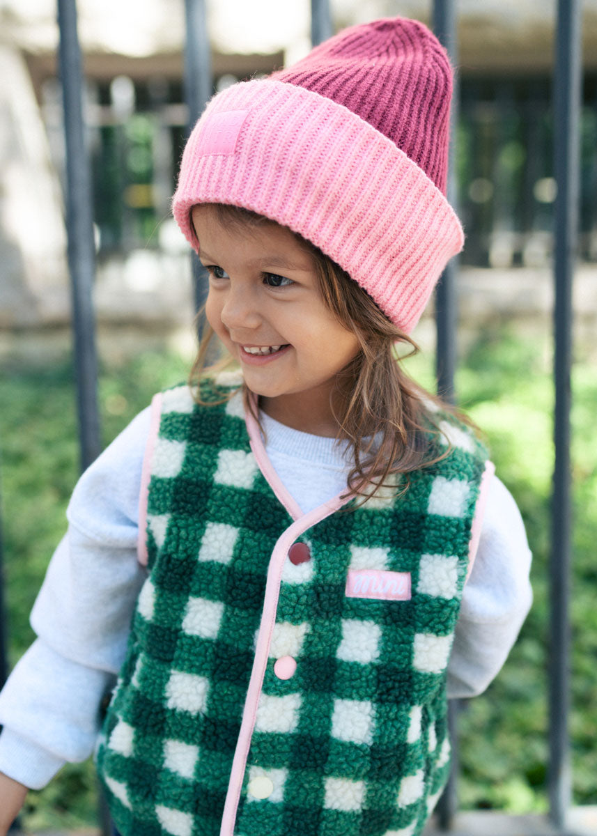 MAD HTR Two-Tone Beanie - Toddler - Burgundy & Sachet Pink