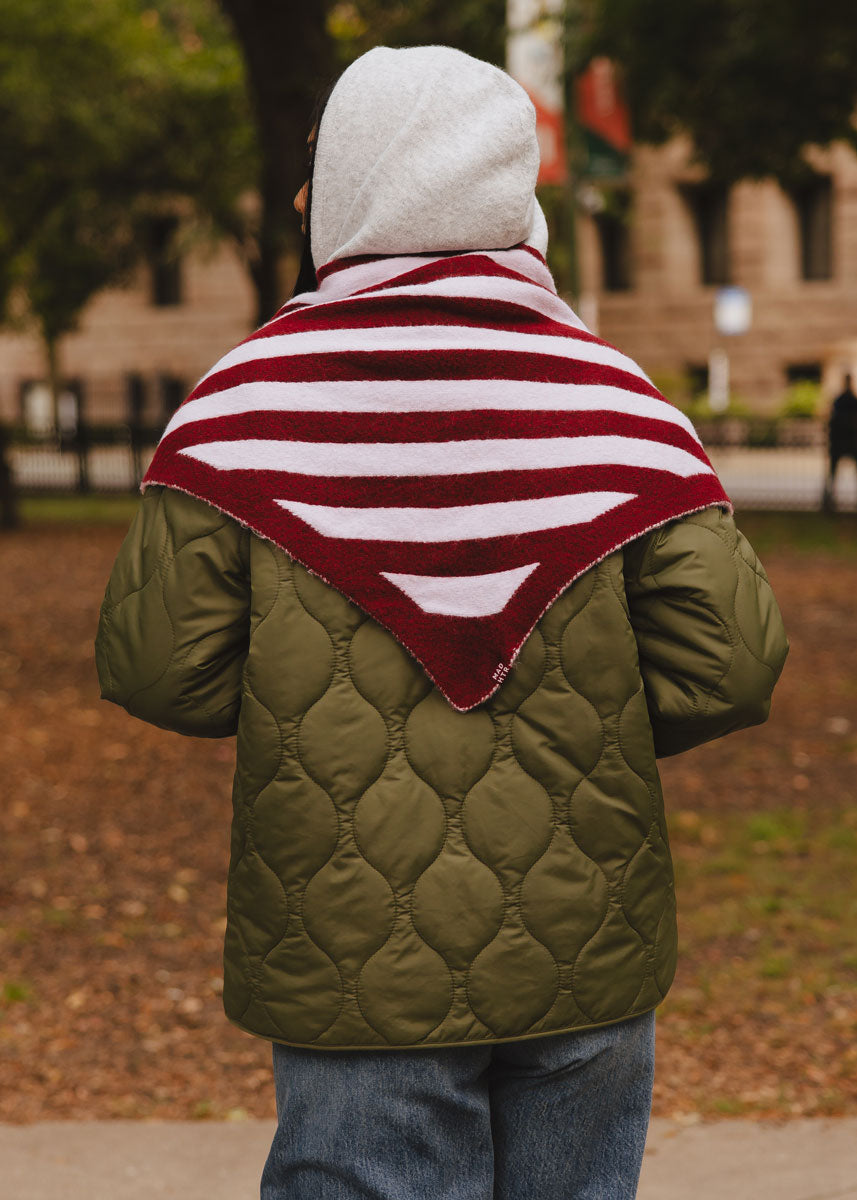 MAD HTR Triangle Scarf - Burgundy & Pink
