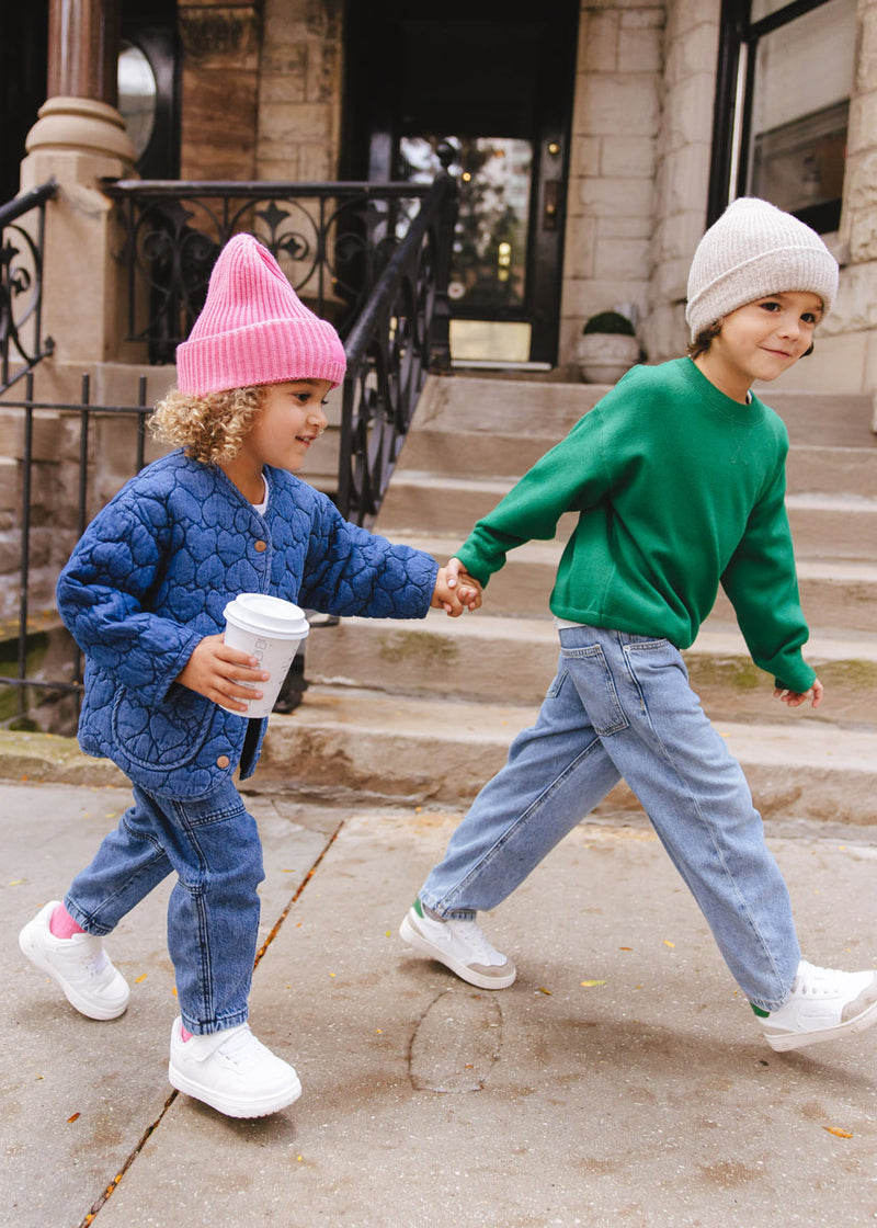 Toddler Mad Hatter Ribbed Knit Beanie - Heather Taupe