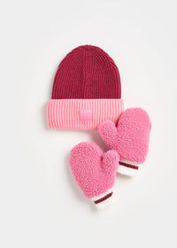 MAD HTR Two-Tone Beanie - Toddler - Burgundy & Sachet Pink