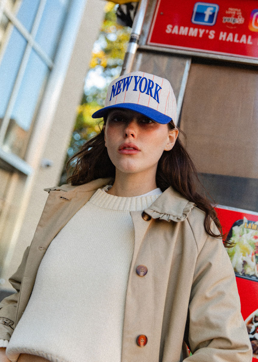 New York Puff Pinstripe Blue & Orange