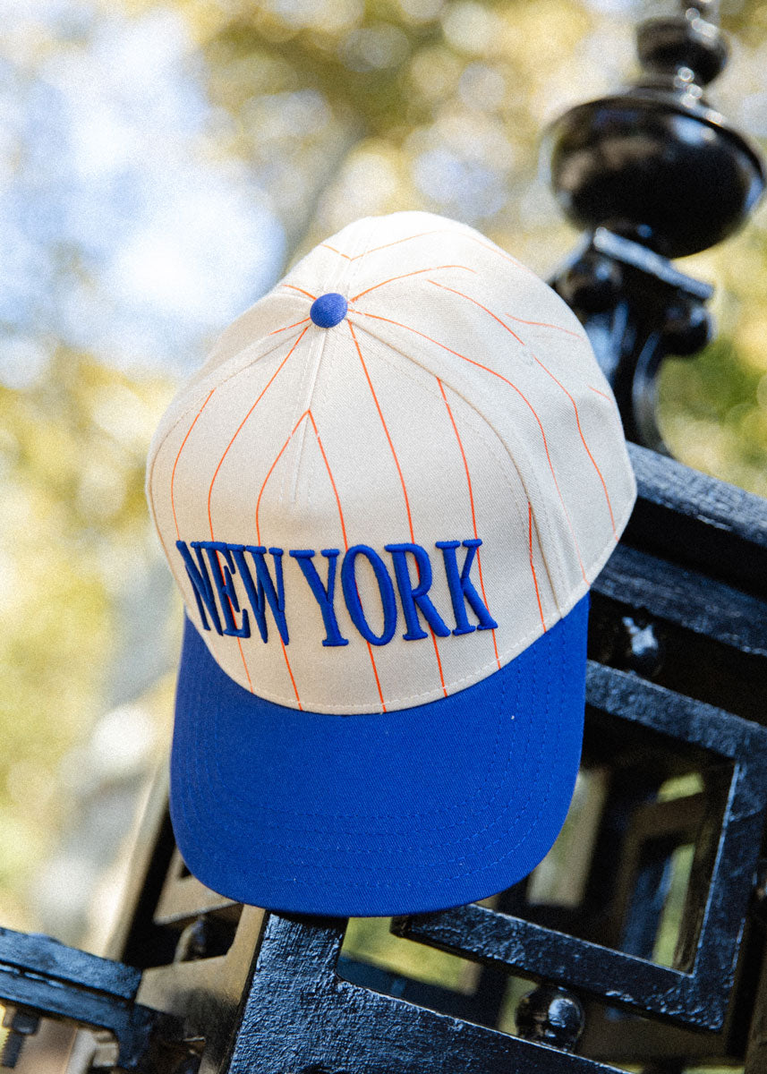 New York Puff Pinstripe Blue & Orange