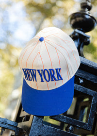 New York Puff Pinstripe Blue & Orange