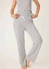 Life Is Sweet Stripe Lounge Pant - Dark Charcoal