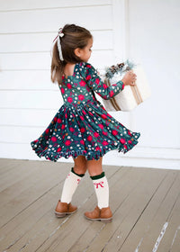 Vanilla Bow Lace Top Knee High Socks