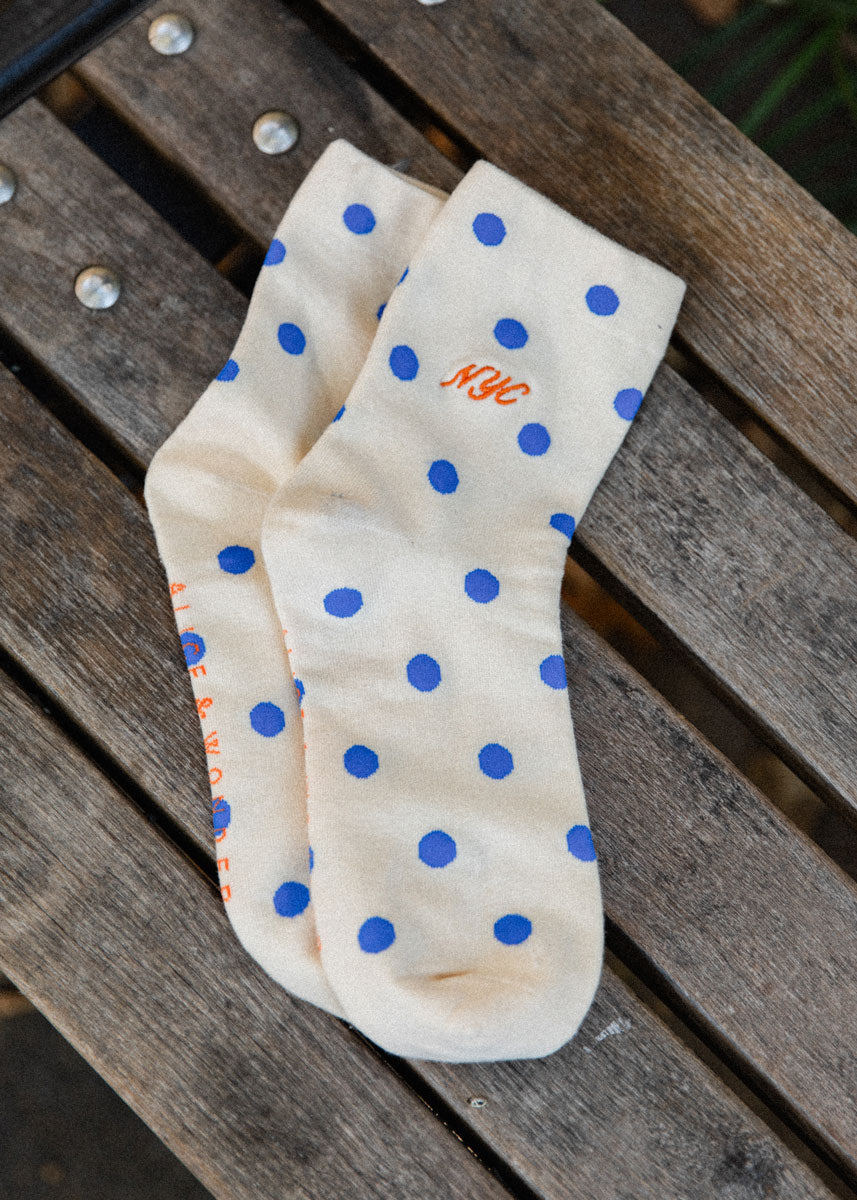 NYC Polka Dot Trouser Sock - Ivory
