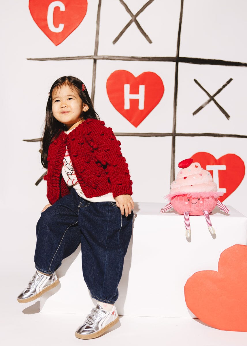 Popcorn Cardigan - Red