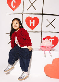 Popcorn Cardigan - Red