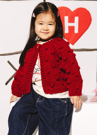 Popcorn Cardigan - Red