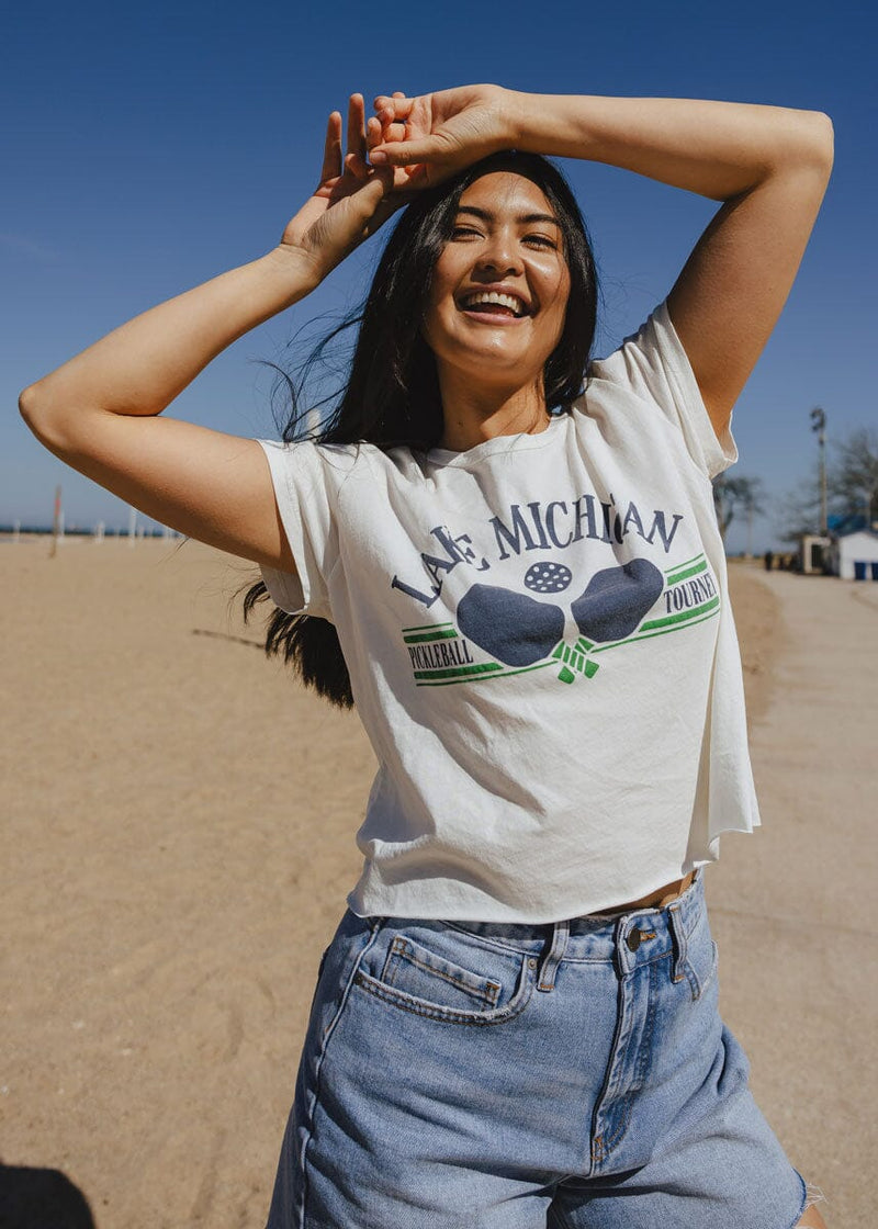 Lake Michigan Pickleball Crop Tee