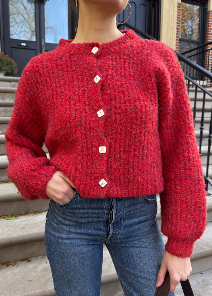 Rachel Oversized Cardigan - Red