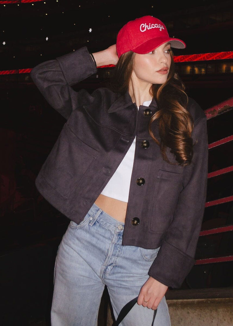 Chicago Blackhawks Wide Whale Cord Baseball Cap - Red