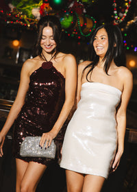 Julia Sequin Mini Dress - Cream