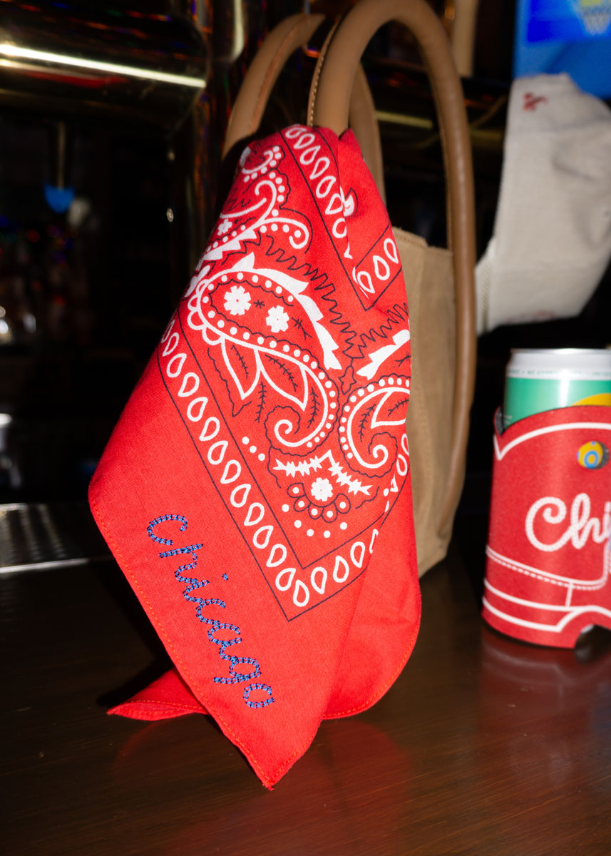 Chicago Stitch Embroidered Bandana - Windy City Red