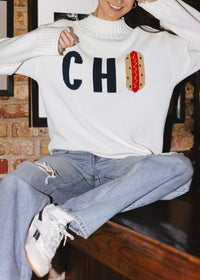 Chi Hot Dog Mock Neck Sweater - Ivory