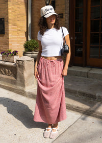 Brenna Tie-Waist Skirt - Red Multi