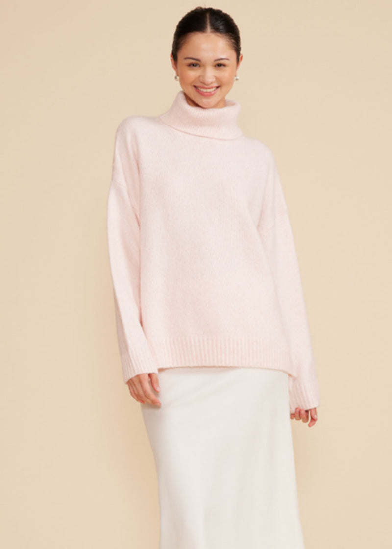 Calie Turtleneck Sweater - Light Pink