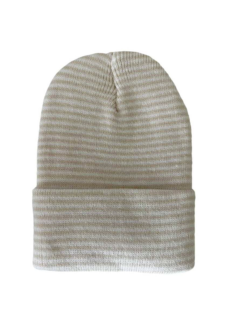 Baby's First Hat - Sand/White Stripe