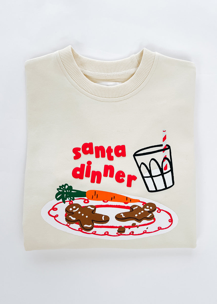 Santa Dinner Oversized Terry Sweatshirt