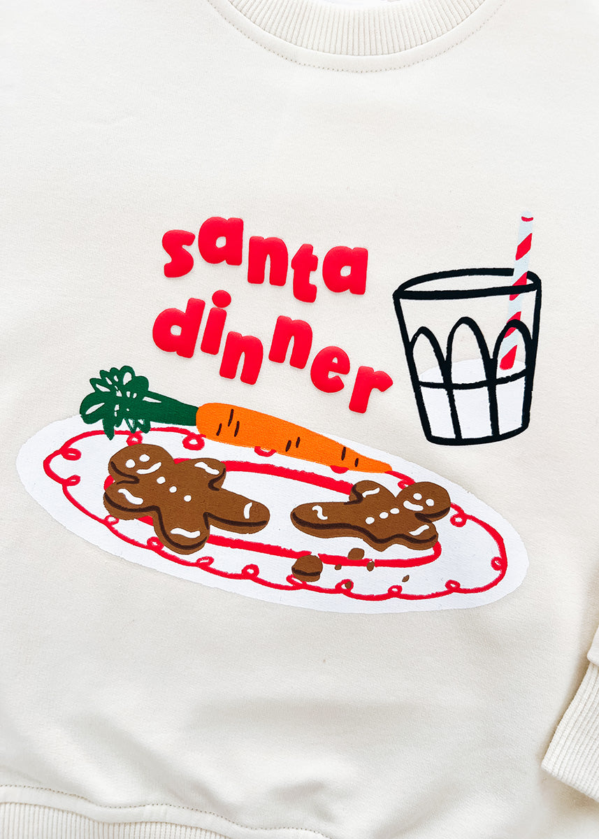 Santa Dinner Oversized Terry Sweatshirt