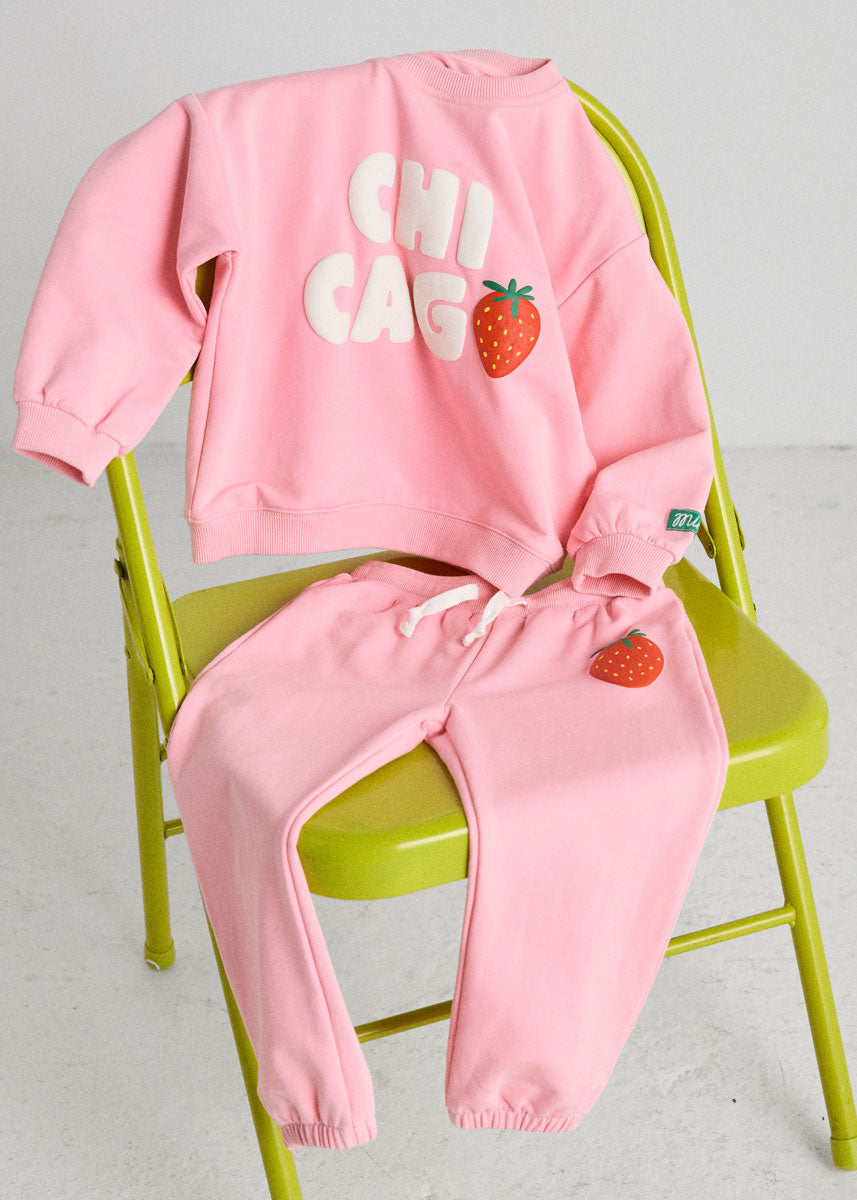 Chicago Strawberry Terry Oversized Sweatsuit Set