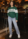 Chicago Collegiate Cursive Sweater - Green