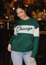 Chicago Collegiate Cursive Sweater - Green