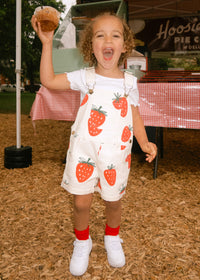 Printed Strawberries Shortalls