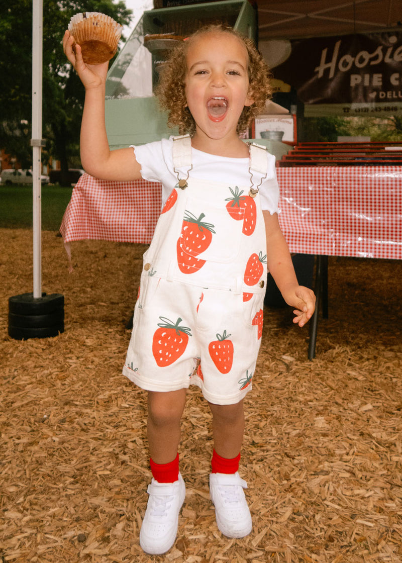 Printed Strawberries Shortalls