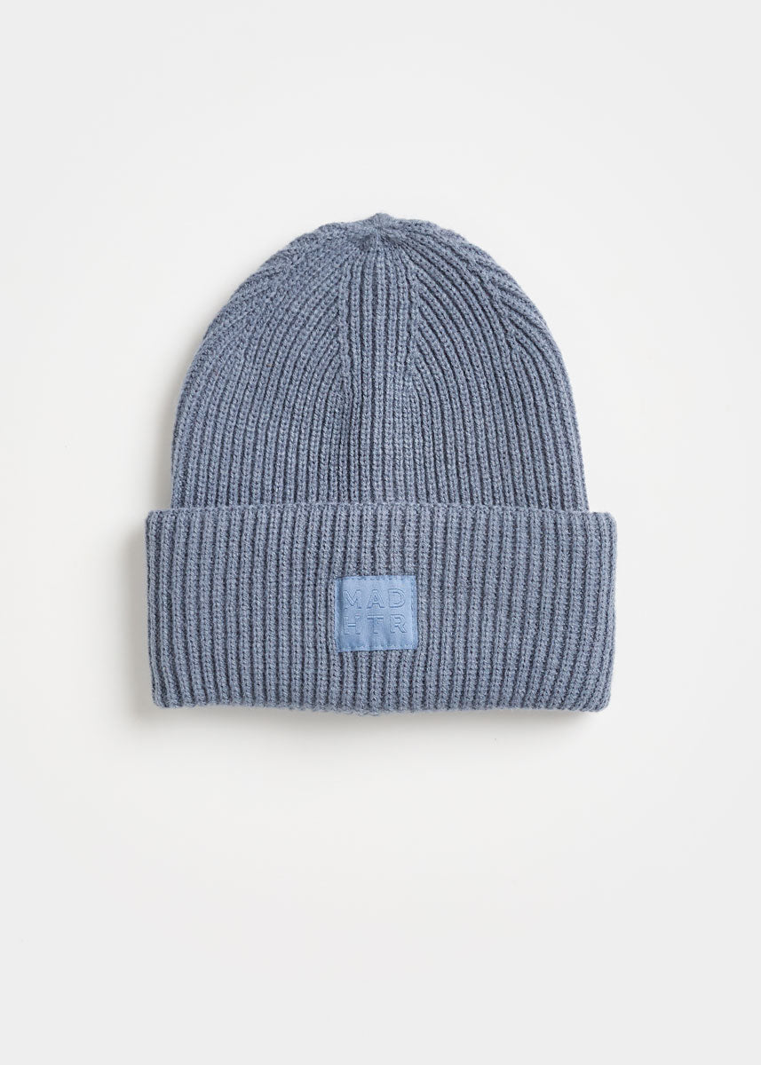 MAD HTR Ribbed Knit Beanie - Adult - Slate Blue