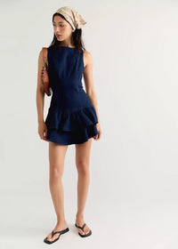 Slow Burn Denim Mini Dress - Ultramarine Wash