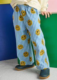 Striped Denim Smiley Pant