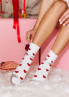 Cute Heart Socks - White