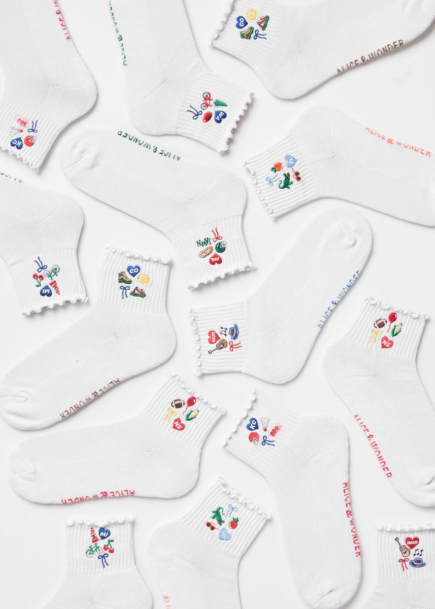 Nebraska Icons Ruffle Sock