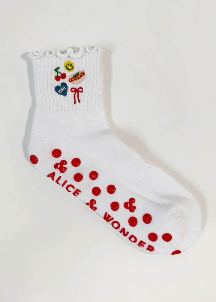 Chicago Icons Ruffle Pilates Sock