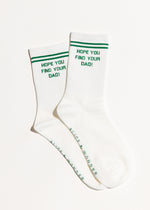 Bye Buddy Long Crew Socks - Ivory