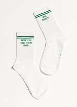 Bye Buddy Long Crew Socks - Ivory