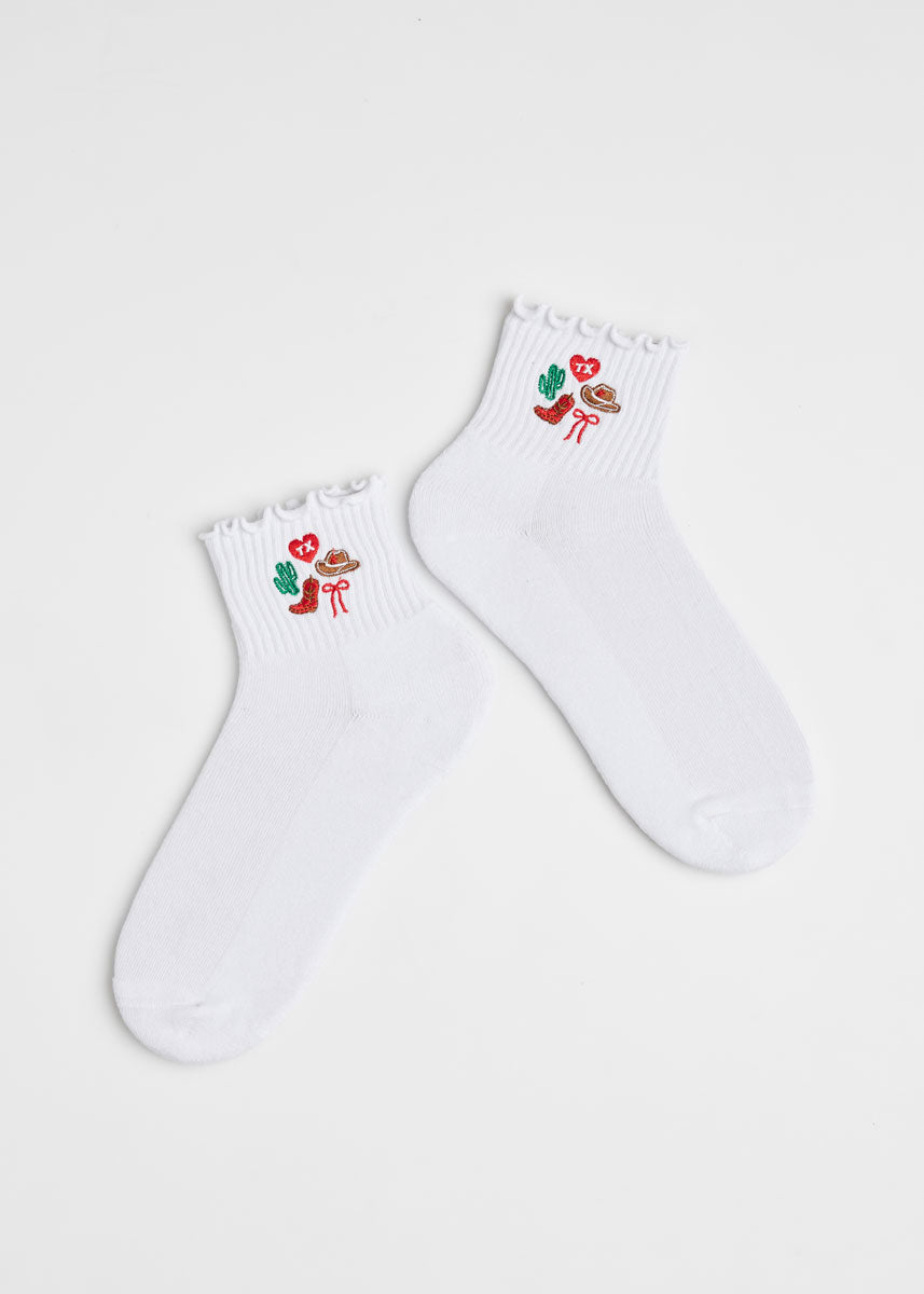 Texas Icons Ruffle Sock