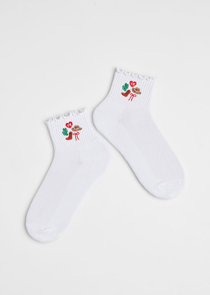 Texas Icons Ruffle Sock