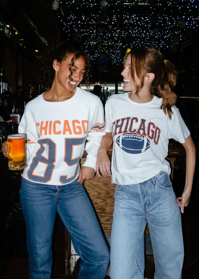 Chicago 85 Crop Crewneck - White