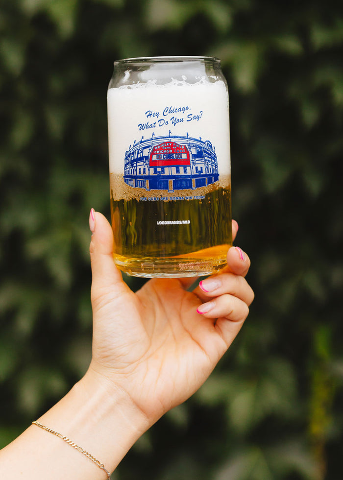 Chicago Cubs Hey Chicago Can Glass