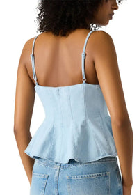 Demi Peplum Top - Sea Blue