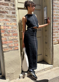 Kenzy Linen Maxi Skirt - Black