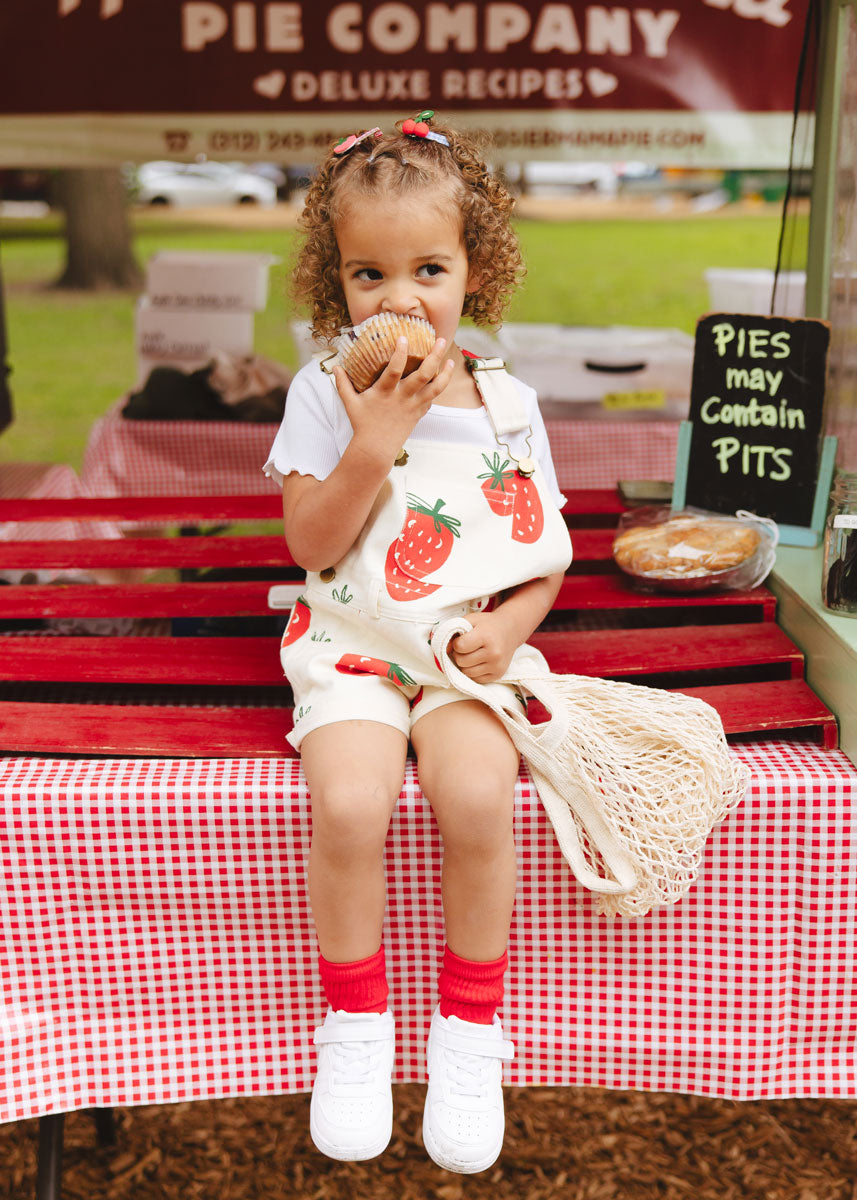Printed Strawberries Shortalls