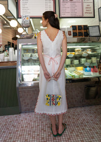 Bonnie Embroidered Midi Dress - White & Red