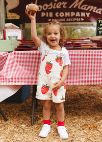 Printed Strawberries Shortalls