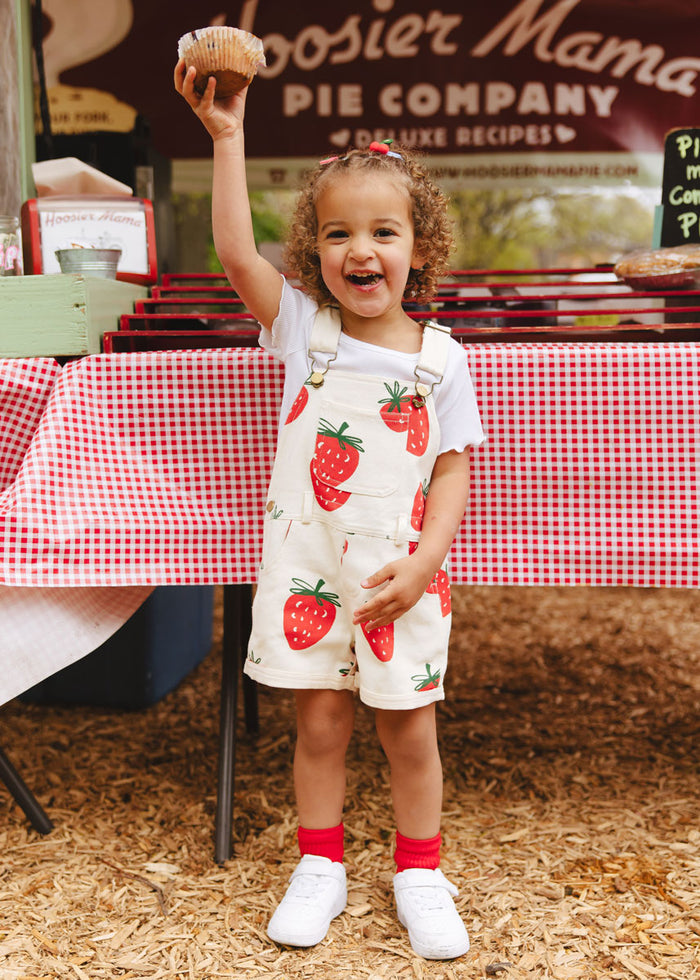Printed Strawberries Shortalls