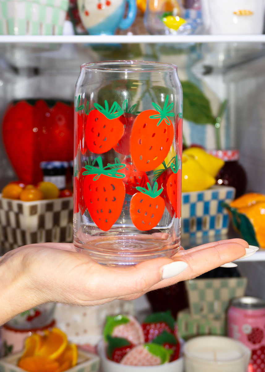 Strawberry Can Glass