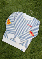 Chicago Striped Patch Sweatshirt - Ivory/Blue