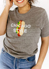 Chicago Style Dog Tee - Heather Grey